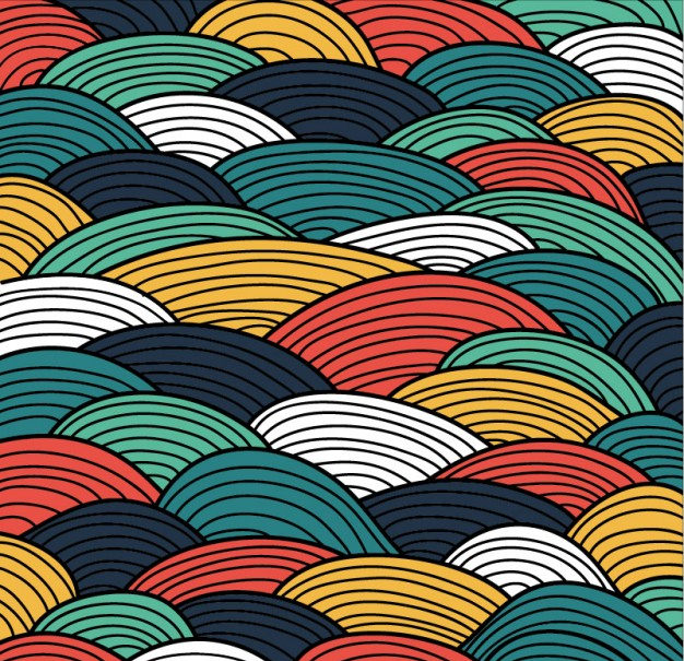 Colorful Wavy Vector Abstract Pattern