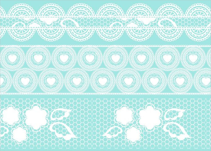 Crochet Lace Ornate Pattern Vector Set
