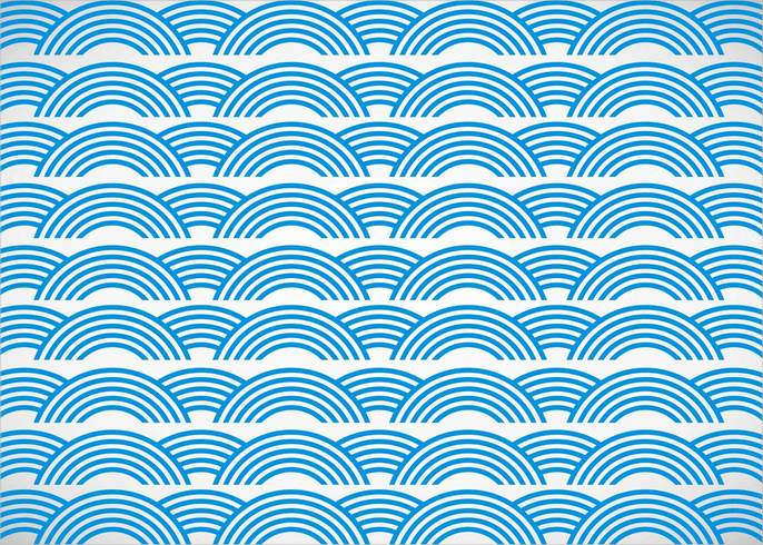 Curled Abstract Blue Waves Pattern