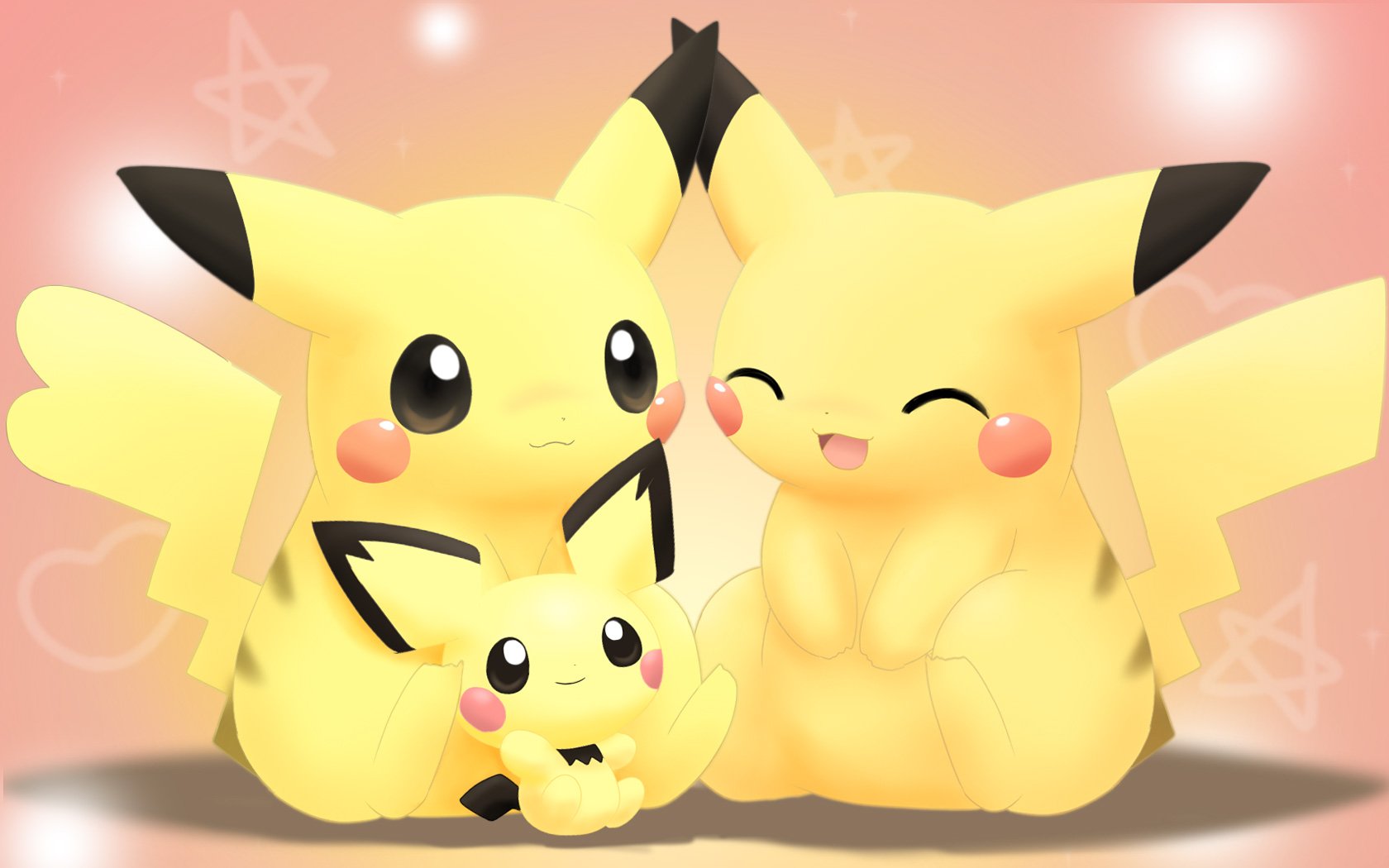 Cute Pikachu Family HD Wallpaper