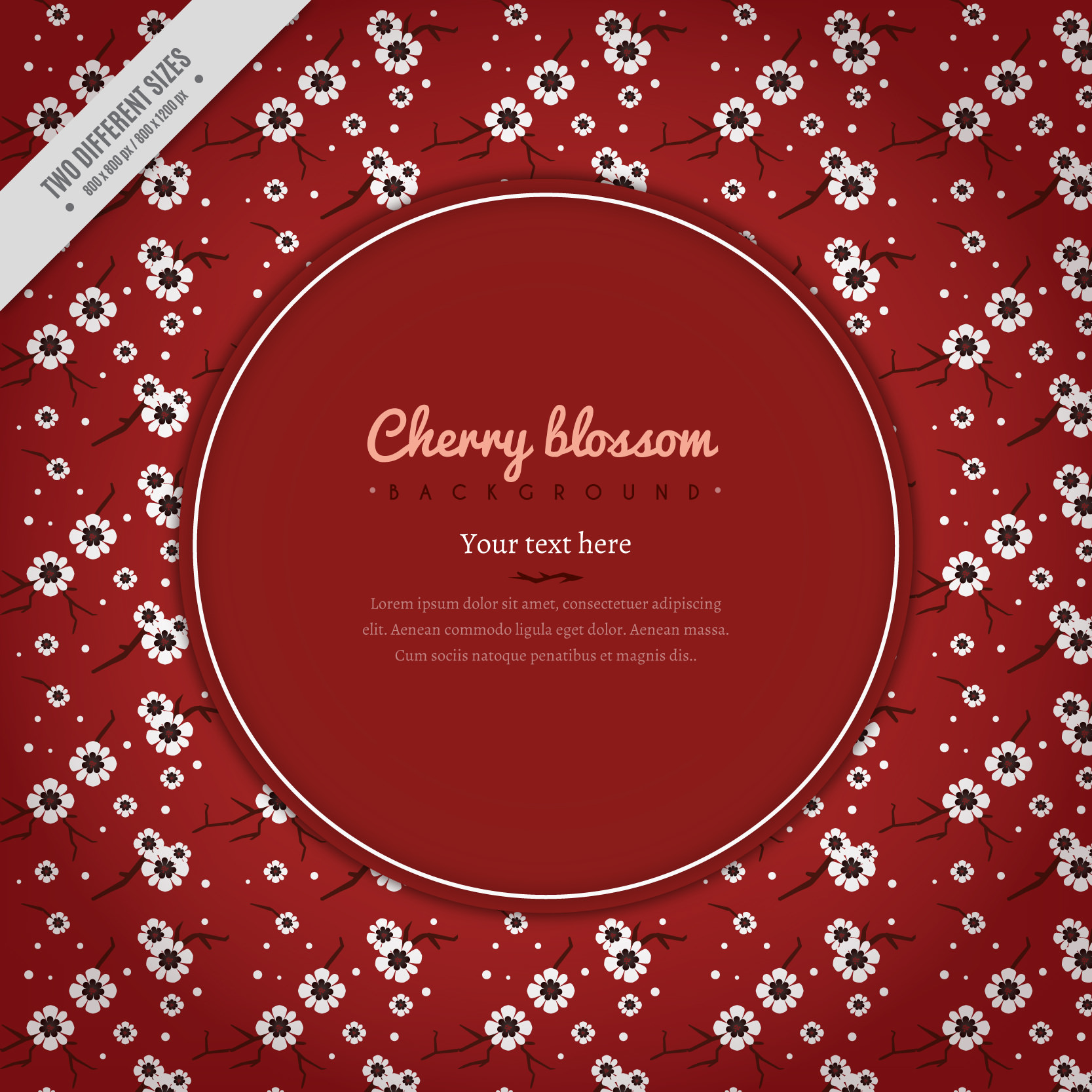 Cute Red Cherry Blossom Background