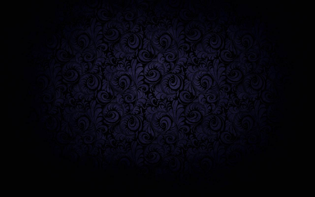 Dark Black Curved Bloom Blue Background