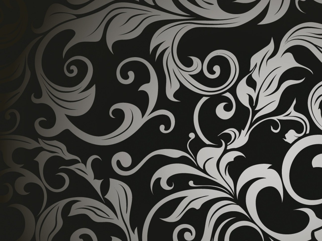 Dark Vector Floral Art Texture Wallpaper