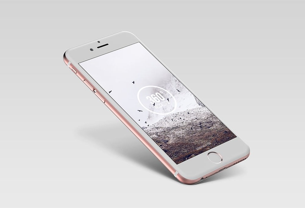 Floating Rosegold iPhone Mockup