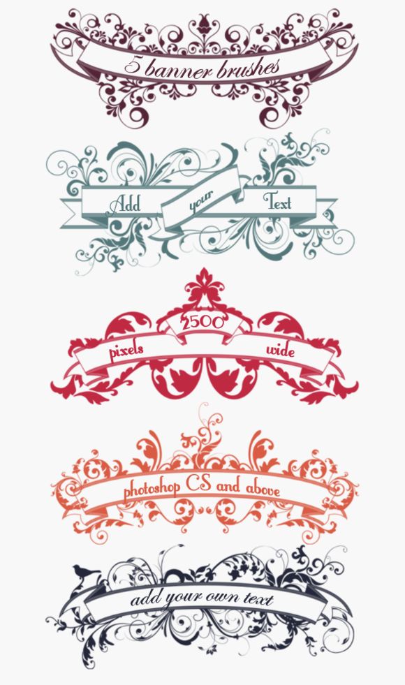 Floral Banner Scroll Brushes