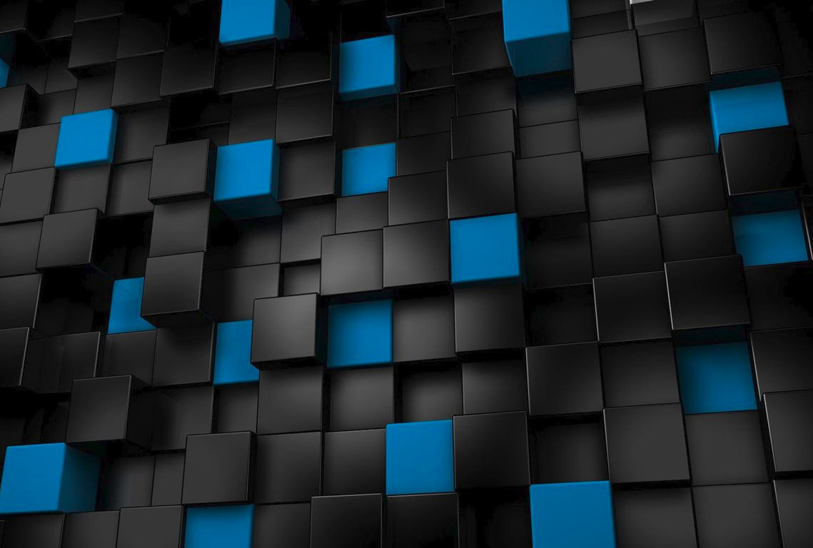 Free Black & Blue Cubes Background