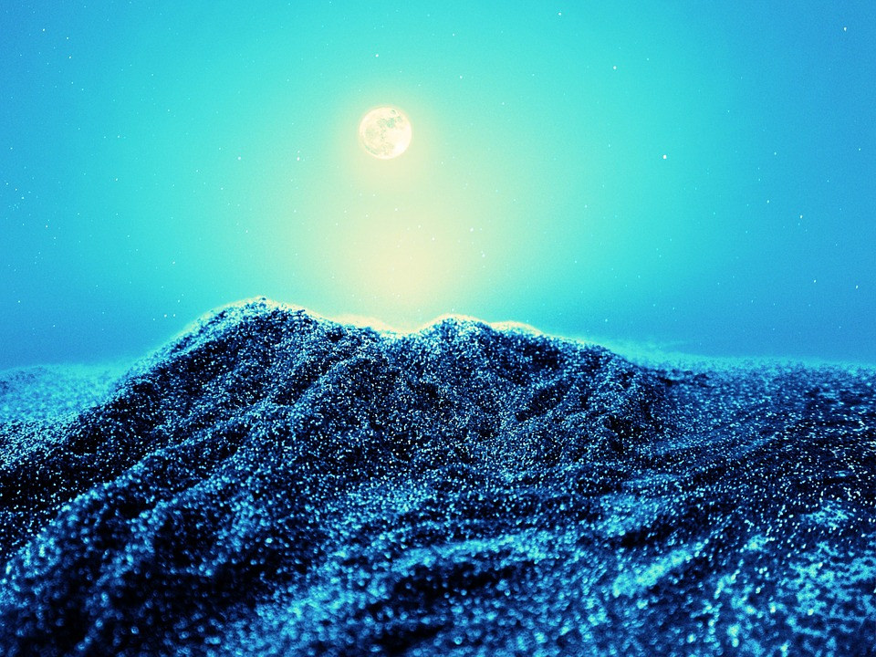 Free Blue Glitter Mountain Background