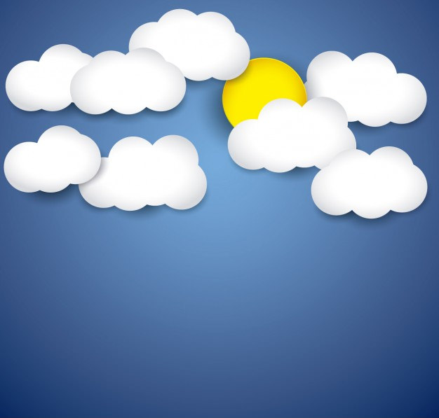 Free Blue Sky Background with Clouds & Sun