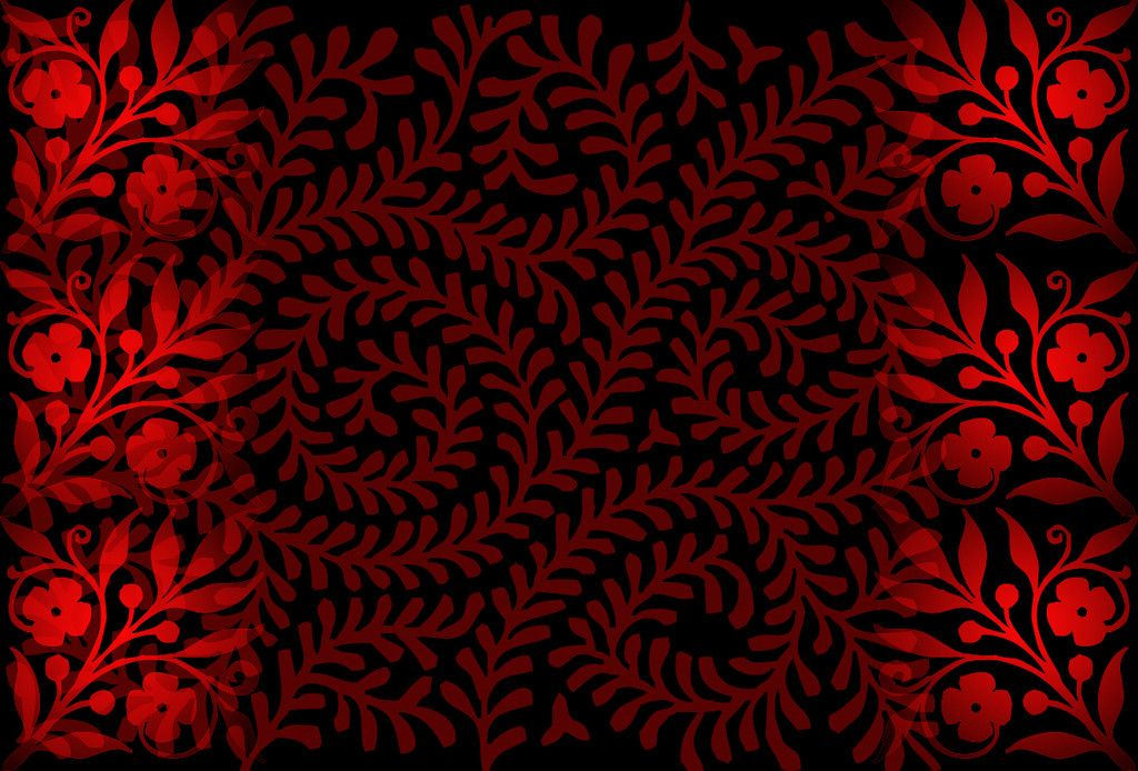 Free Red Floral Background Vector Image