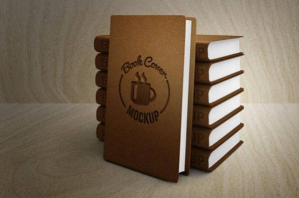Free PSD Leather Book Cover Mockup