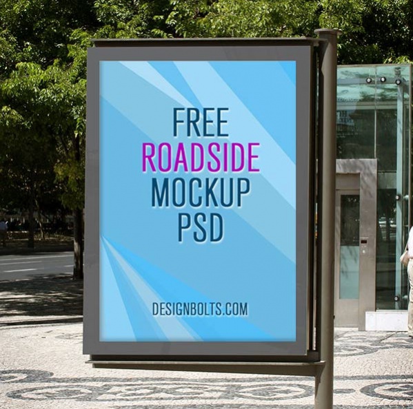 Free PSD Roadside Poster Mockup PSD
