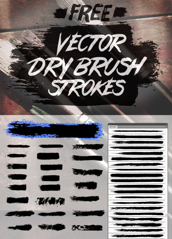 Free Vector Dry Brush Strokes