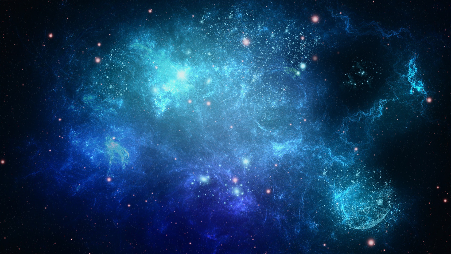 Full HD Blue & Black Background of Space