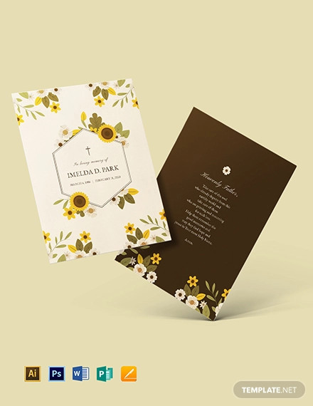 funeral memorial card template