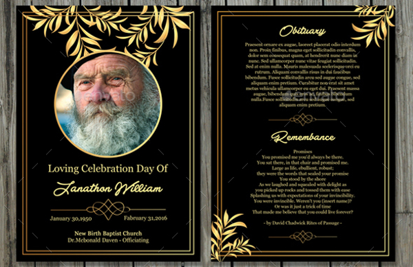 Funeral Memorial Card