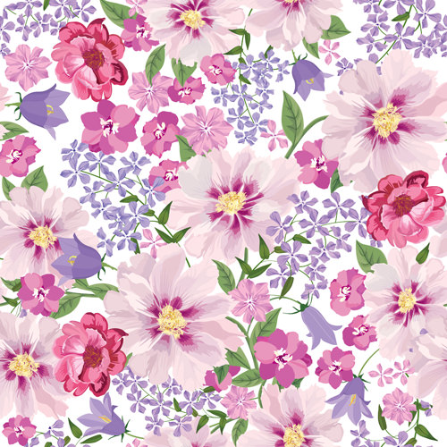 Gentle Floral Vector Seamless Pattern Wallpaper