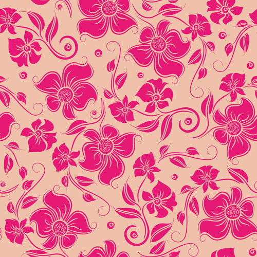 Gentle Pink Floral Seamless Pattern Wallpaper
