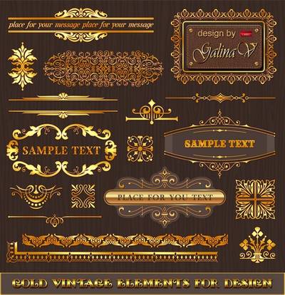 Gold Vintage Elements