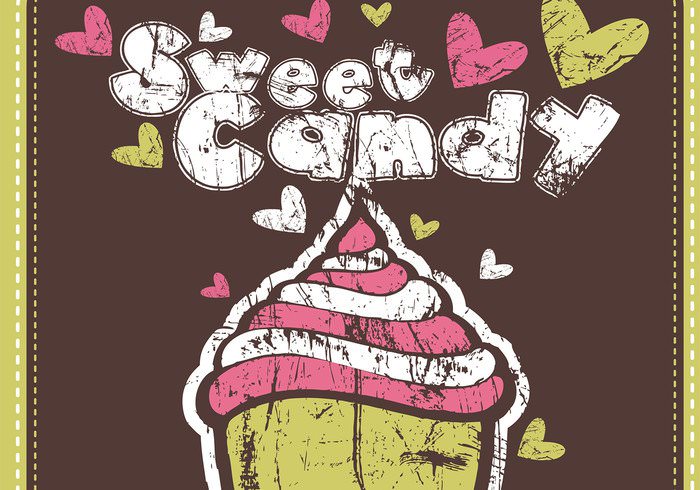 Grungy Sweet Candy Wallpaper and Brushes Pack
