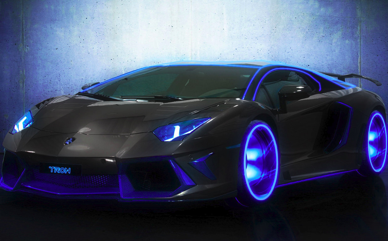 Lamborghini Aventador Blue & Black Background