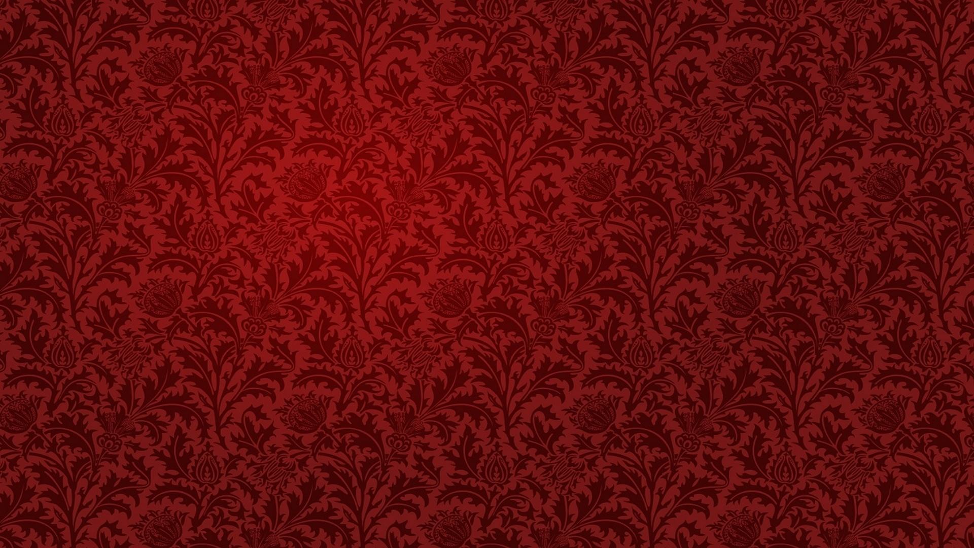 Lovely Red Floral Pattern Wallpaper