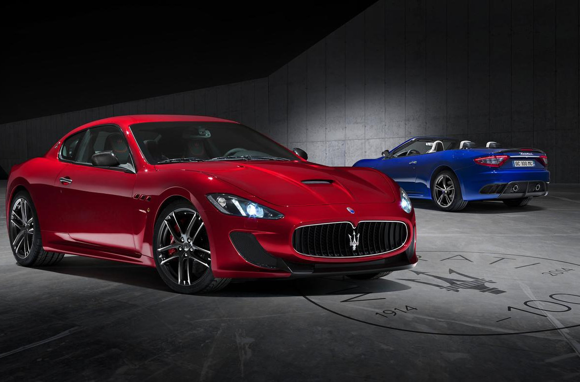 Maserati Granturismo Red & Blue Background