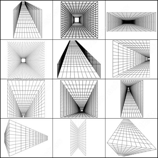 Perspective Grid Photoshop Brushes