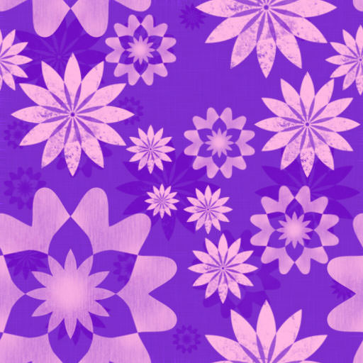 Pink Flowers Bloom Free Seamless Pattern with Purple Background