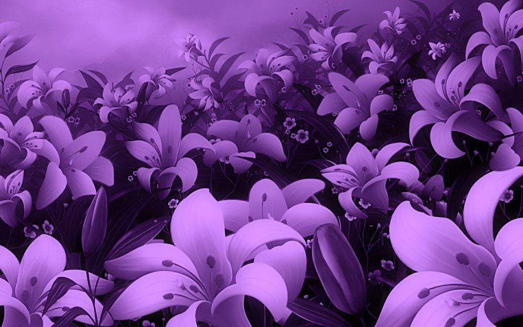 Purple Flowers Background For Free