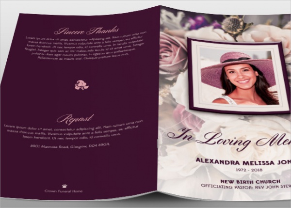Purple Funeral Etiquette Card