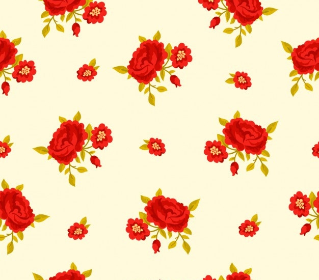 Red Flowers Background Free Vector