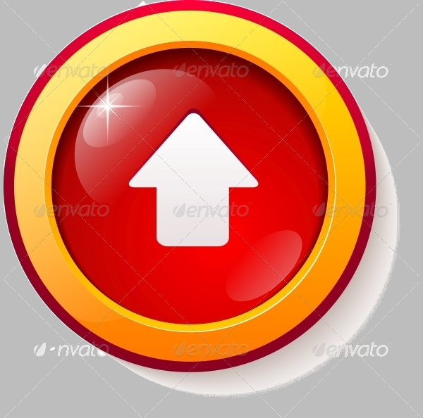 Red Glass Vector Arrow Button