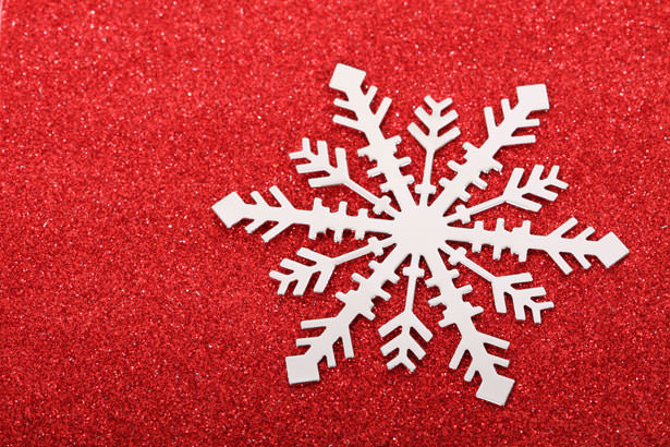 Red Glitter Snowflake Background
