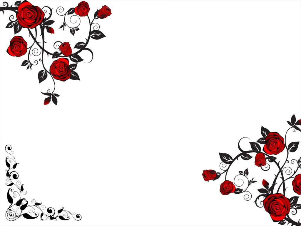 Red Rose Flower PPT Background