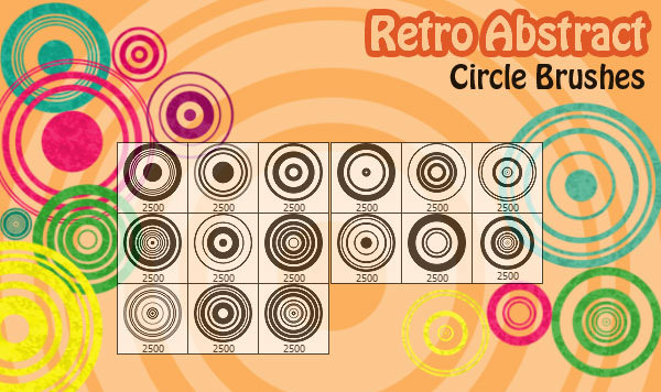 Retro Abstract Circles Brushes