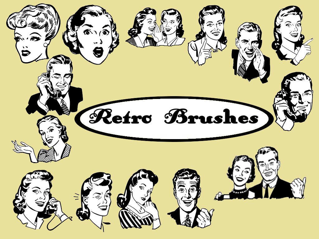 Retro People Brushes