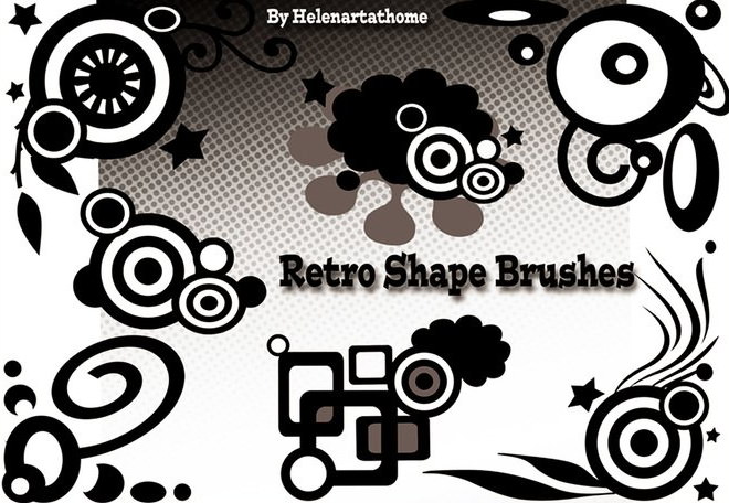 Retro Shapes Photoshop Brushes