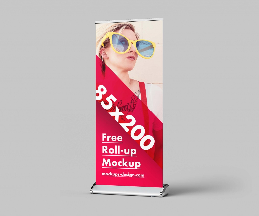 Roll-Up Standing Banner Photorealistic-Mockup