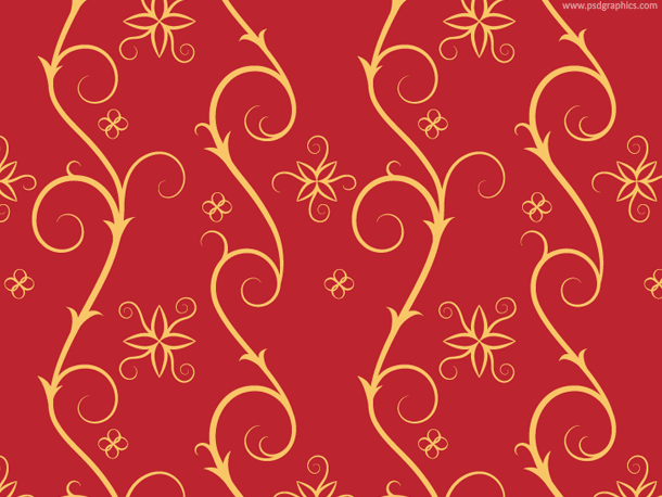 Seamless Cute Red Floral Pattern