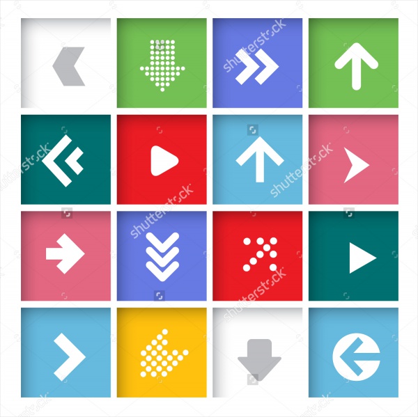 Signal Arrow Button Set Vector