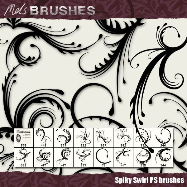 Spiky Swirls Photoshop Brushes