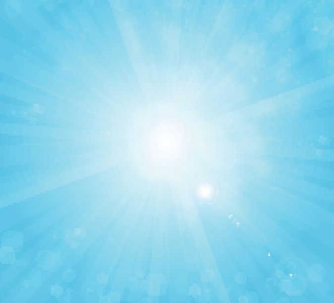 Sun on Blue Sky Background Free Vector