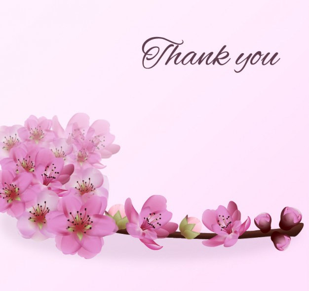 Thank You Background with Pink Flowers
