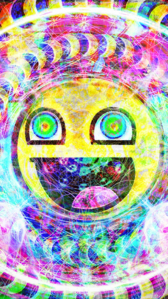 Trippy Psychedelic Smiley HD iPhone Background