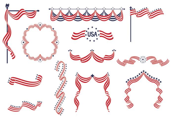 USA Ribbon Banners PSD Pack