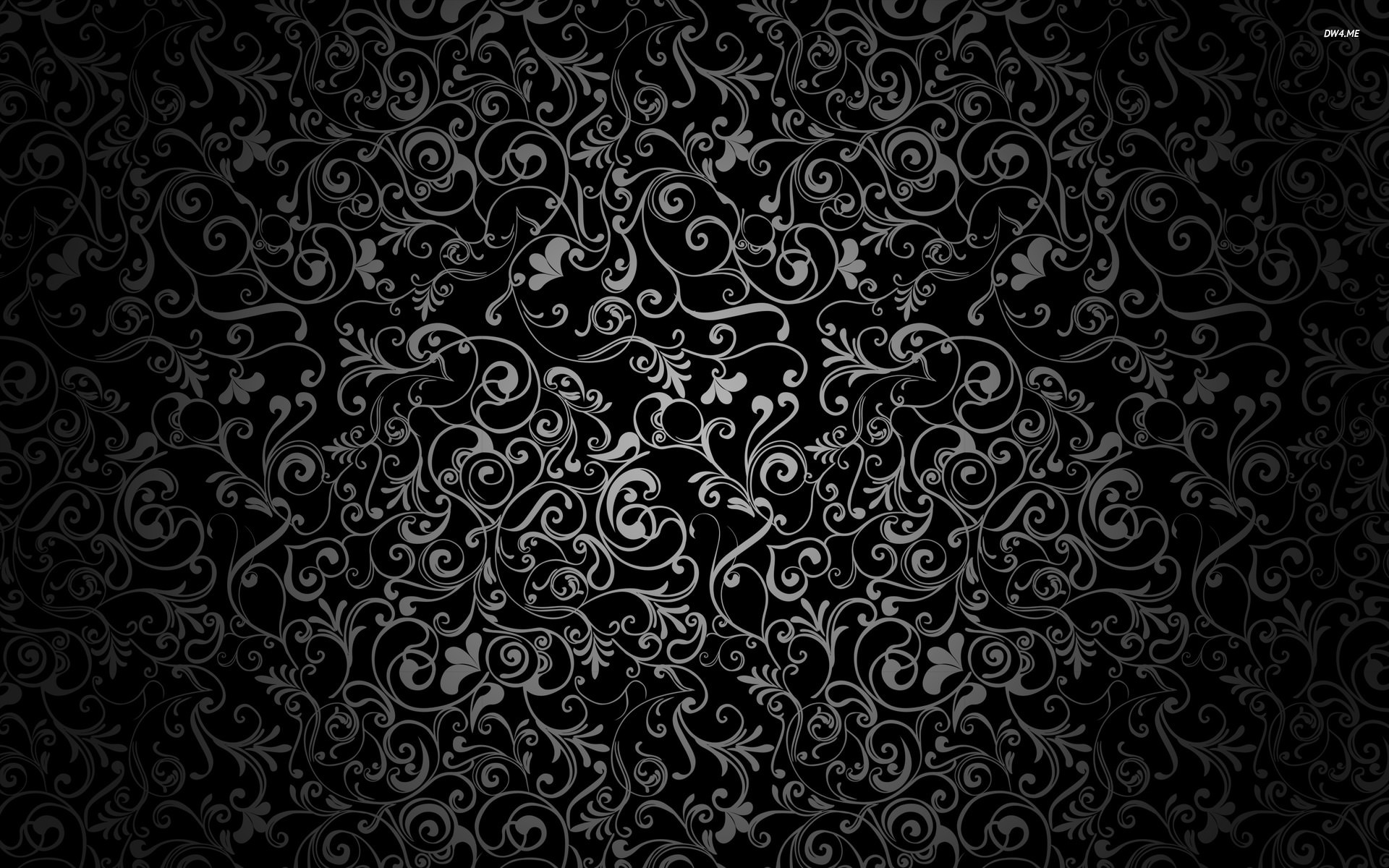 Vector Dark Floral Pattern Wallpaper