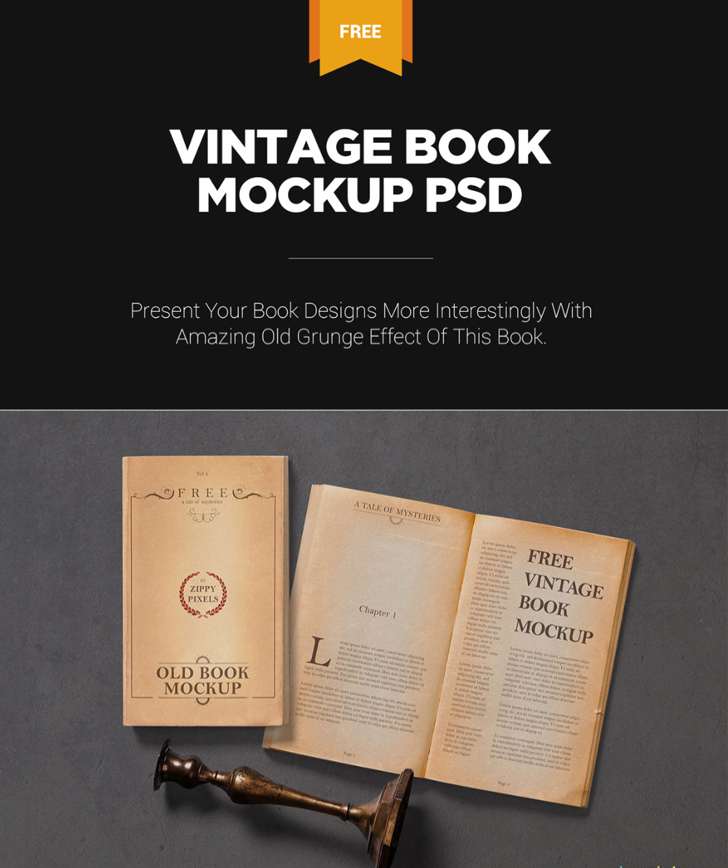 Vintage Book Mockup PSD