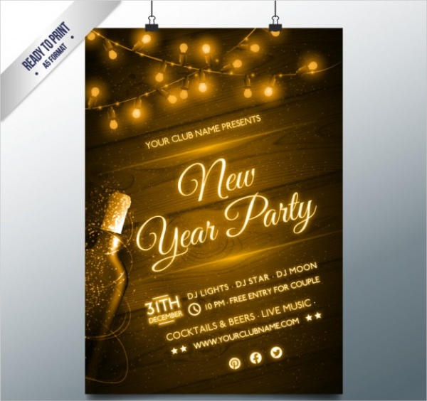 Vintage New Year Party Invitation