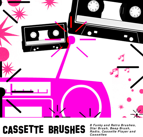 Vintage Style Retro Cassettes Brushes