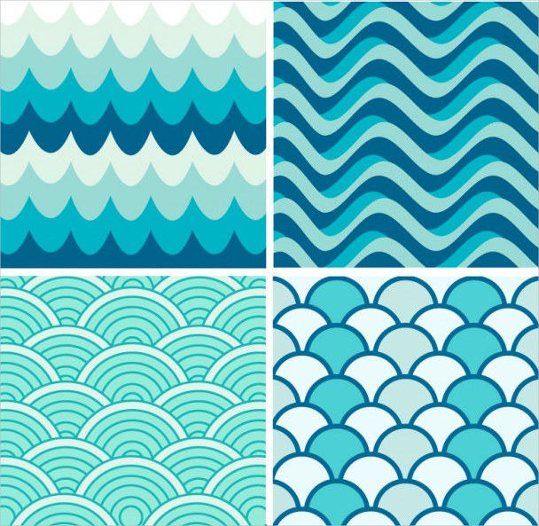 Water Waves Retro Patterns Free